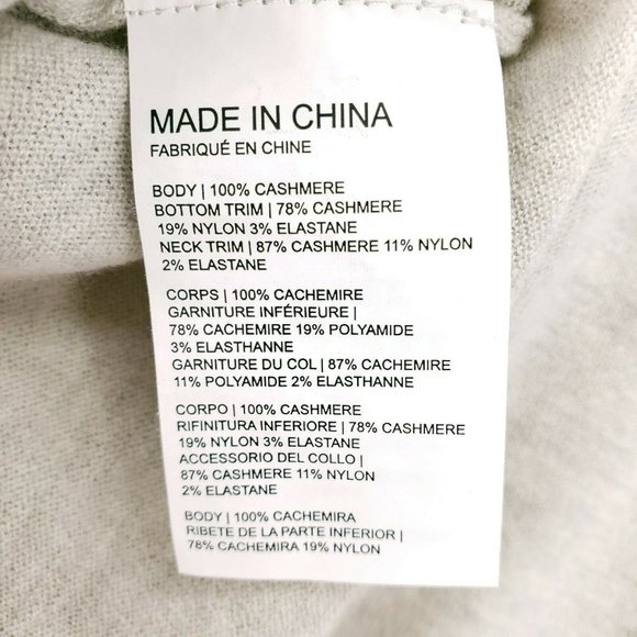 Club Monaco 100% Cashmere Beige Lightweight Knit Top Tie Sleeve Size LARGE - Picture 5 of 7